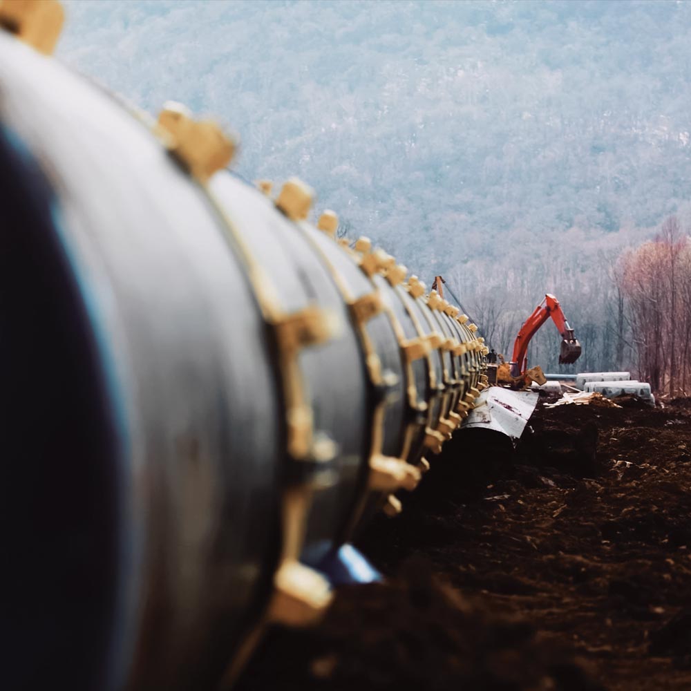 pipeline and excavator